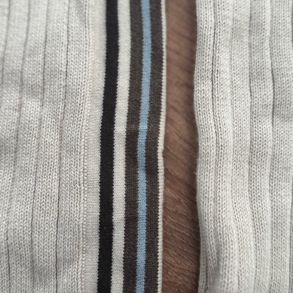 VINTAGE Y2K XG Boy's L Cotton Ribbed Quarter Zip Sweater Striped Sleeve 90’s - Picture 10 of 12